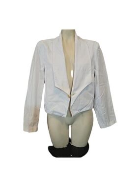 Meta Vintage White Open-Front Women's Blazer Jacket size 38